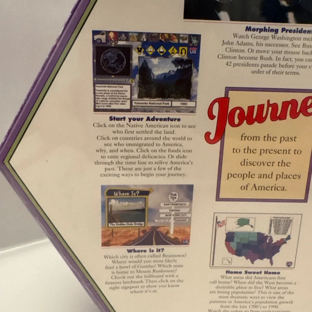 Knowledge Adventure America Adventure PC Game‎ CD-ROM DOS Windows JumpStart Vtg
